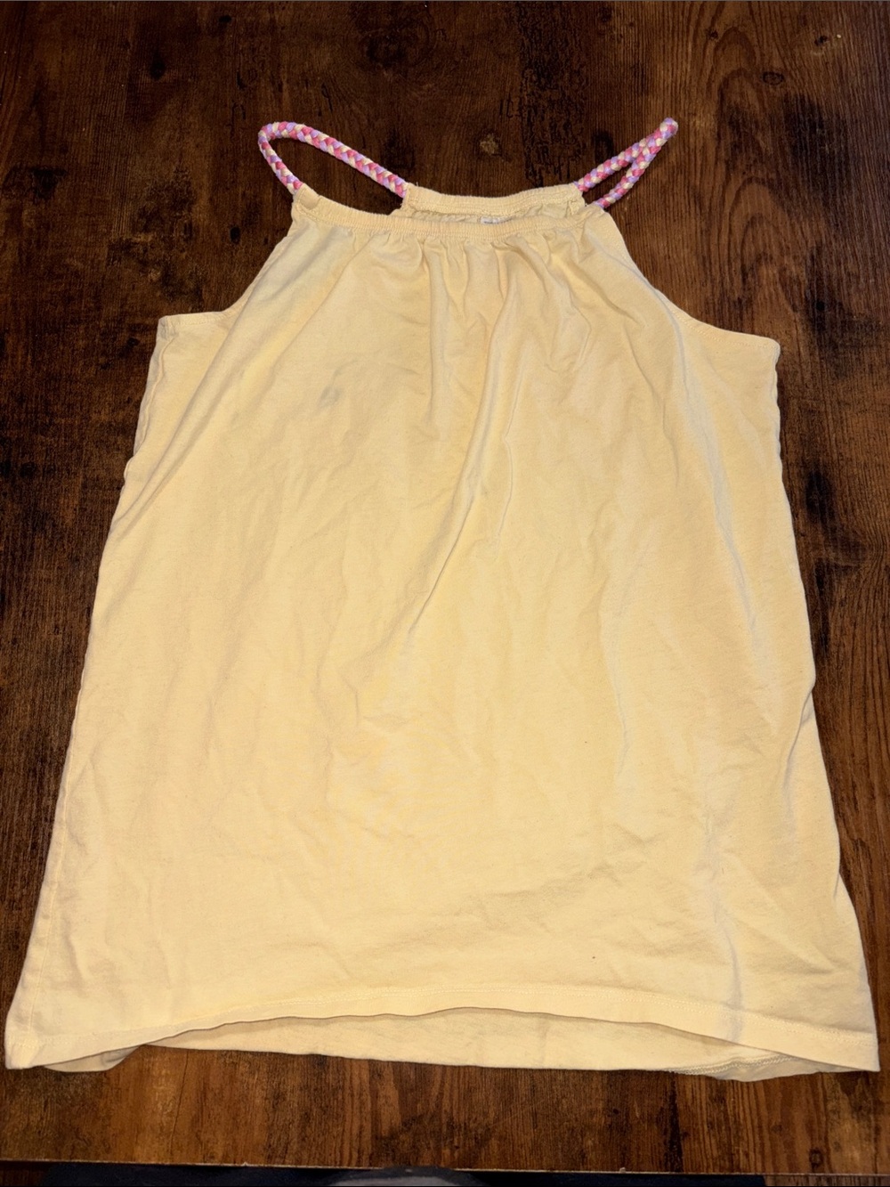 OshKosh B'gosh Yellow Halter Tank with Pink Braided Straps